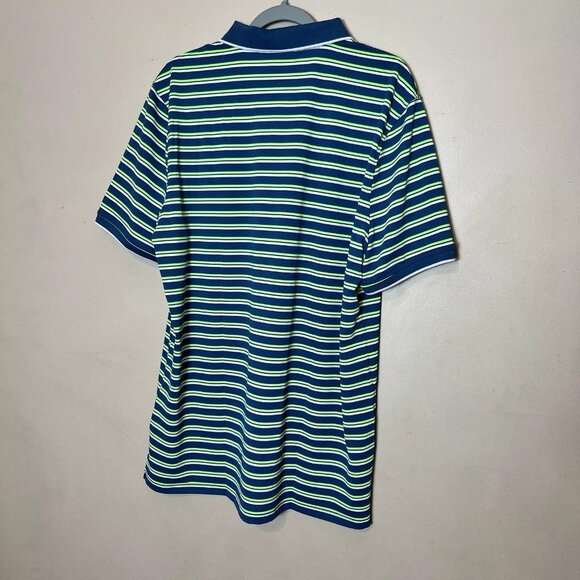G/Fore G4 Golf Polo Shirt Mens Size XL Striped Green / Blue‎ / White NWT $120 - Picture 3 of 8